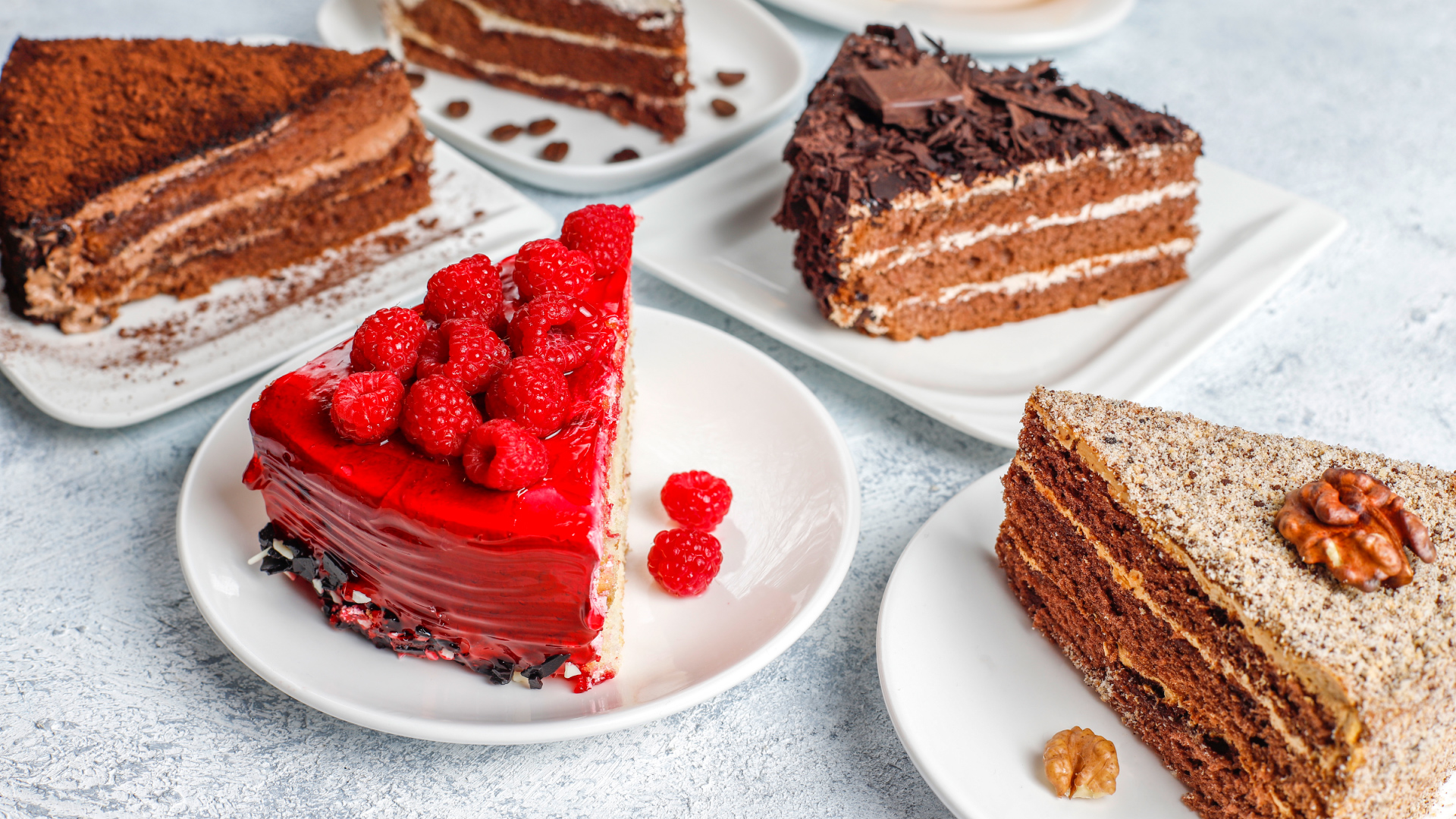 Delicious cakes and pastries